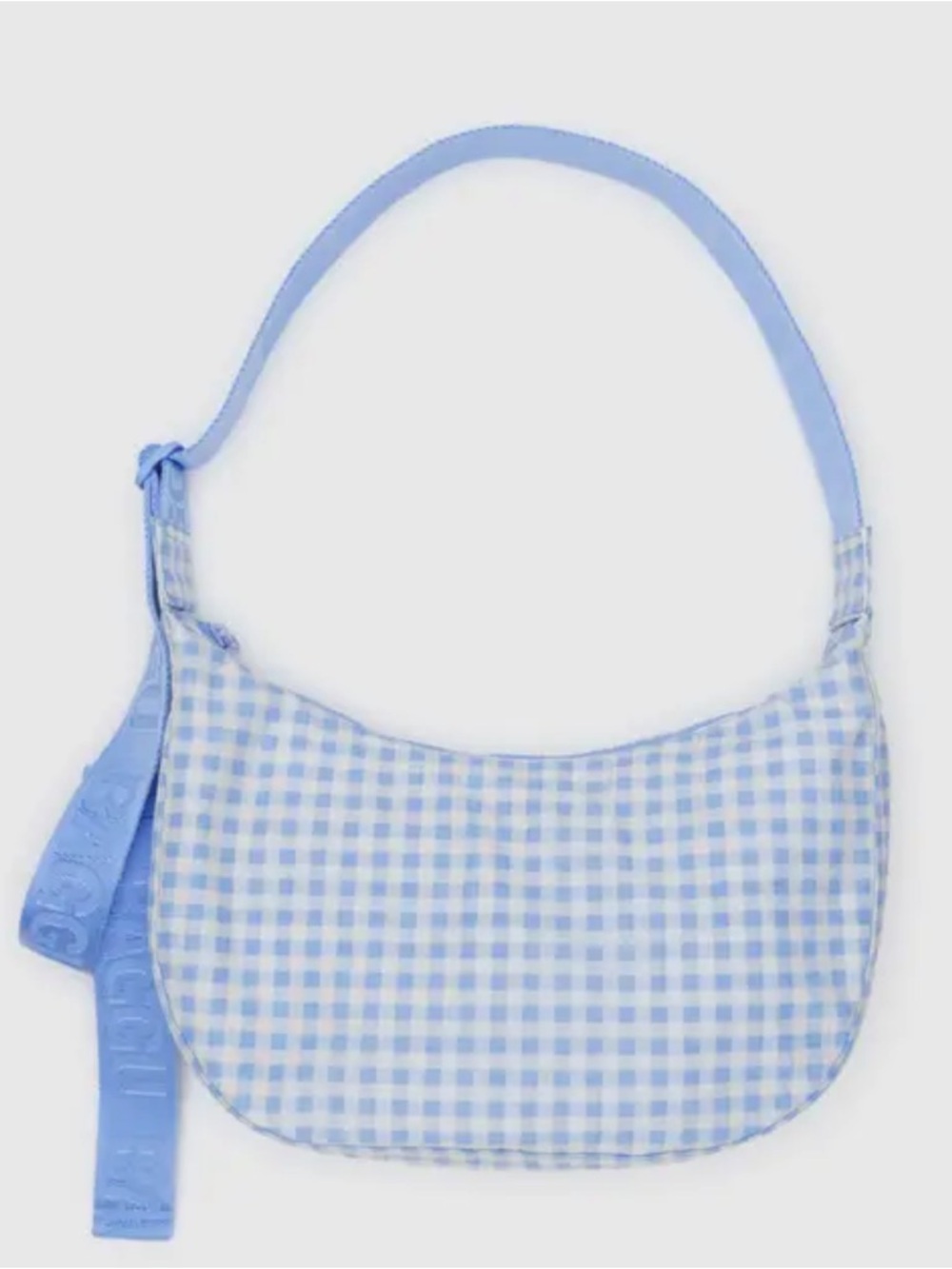 Baggu Light Blue Gingham Crescent